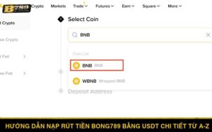 Nạp rút tiền Bong789 bằng USDT
